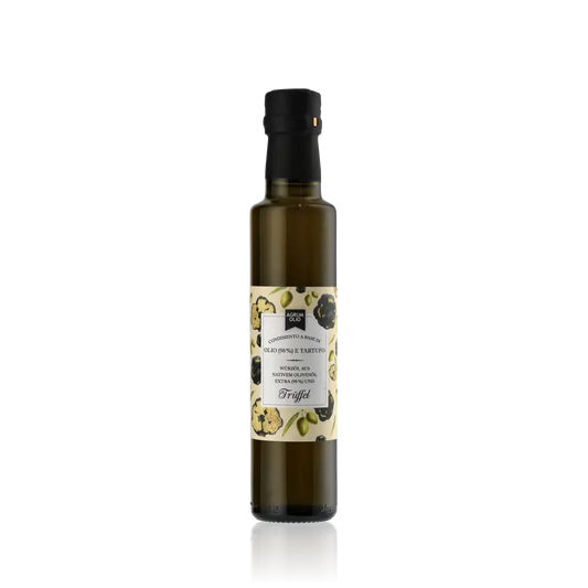 Agrumolio Trüffel-Olivenöl – natives Olivenöl extra mit natürlichem Trüffelaroma aus Italien 200 ml.