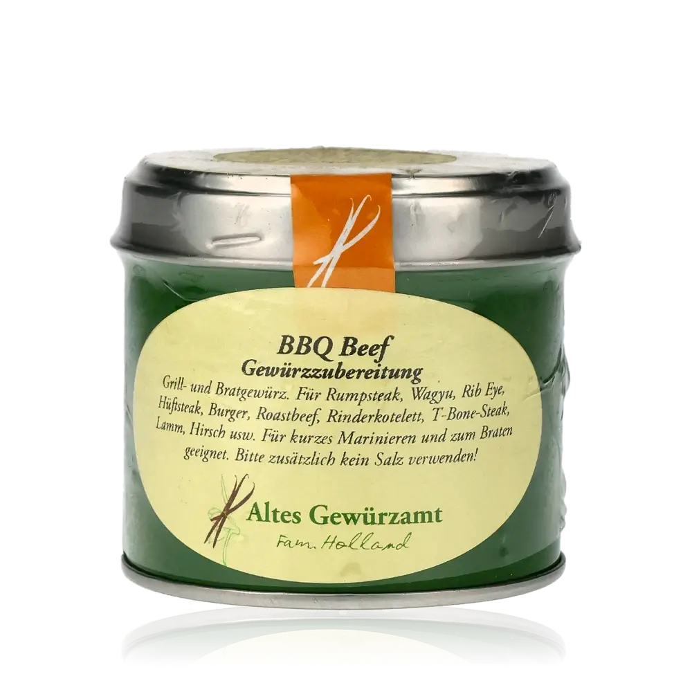 BBQ Beef Gewürz von Altes Gewürzamt, grüne Verpackung.