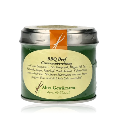 BBQ Beef Gewürz von Altes Gewürzamt, grüne Verpackung.