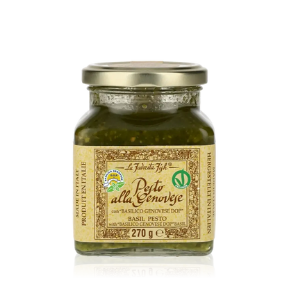 Favorita Pesto alla Genovese XXL Vorteilsgröße 270g – Original italienisches Basilikum-Pesto mit DOP-Zertifizierung.