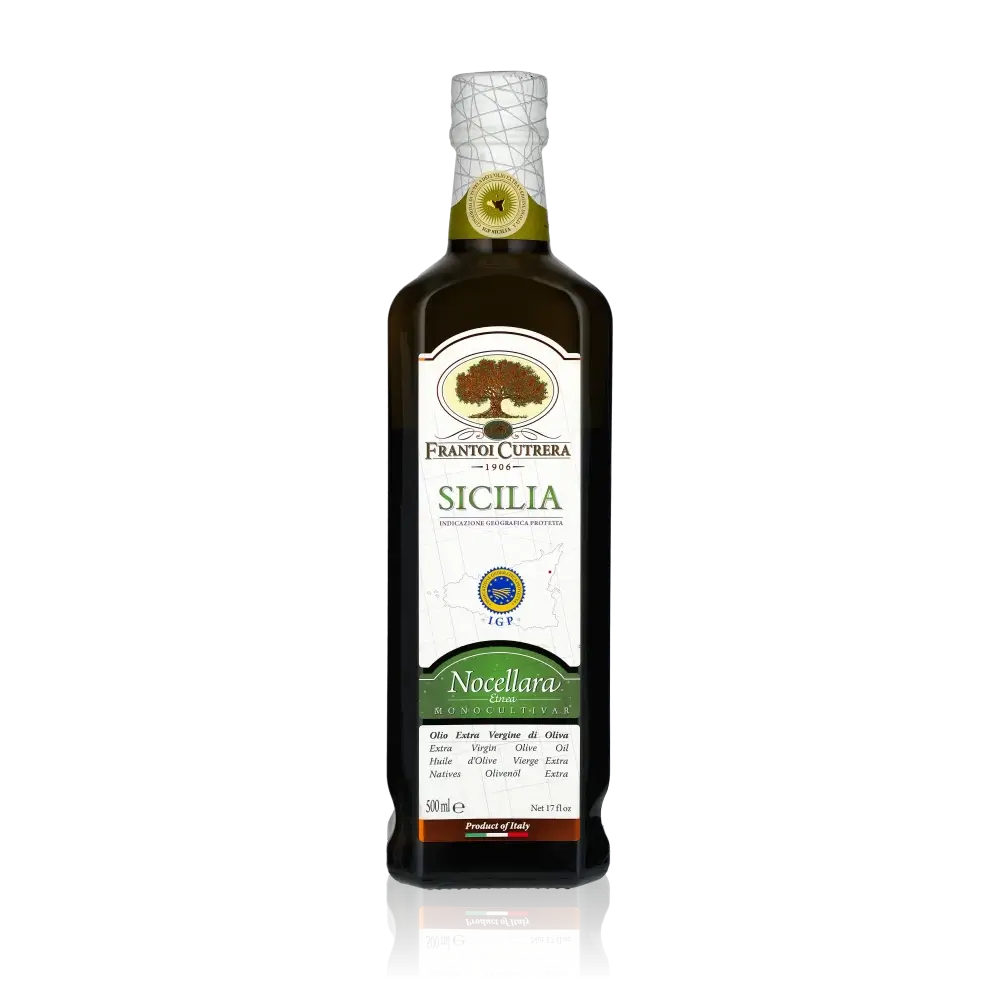 Flasche Frantoi Cutrera Nocellara Etnea Olivenöl 500ml.
