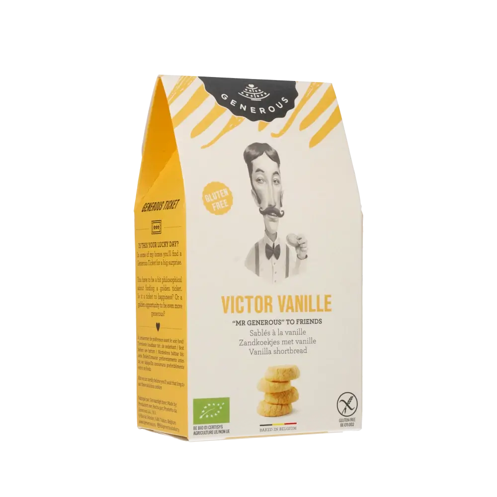 Verpackung von Vanillekeksen, glutenfrei.