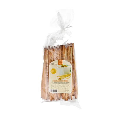Grissini Torinesi Salzgebäck in transparenter Verpackung, 200g.