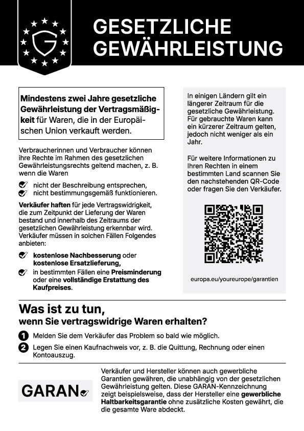 EU Banner Gesetzliche Gewährleistung