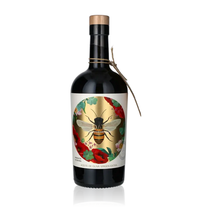 Flasche Nobleza de Sur Olivenöl mit Bienenetikett.