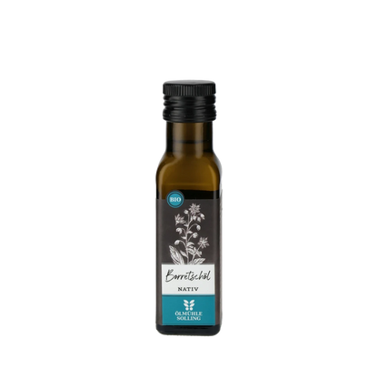 Ölmühle Solling Borretschöl Flasche, natives Bio-Samenöl.