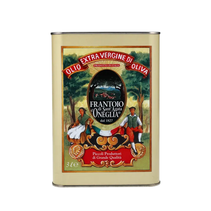 Kanister Olivenöl Frantoio Sant Agata di Oneglia.