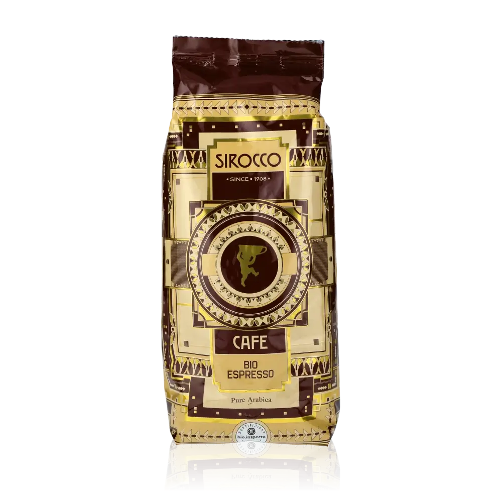 Kaffeepackung mit Sirocco-Logo.