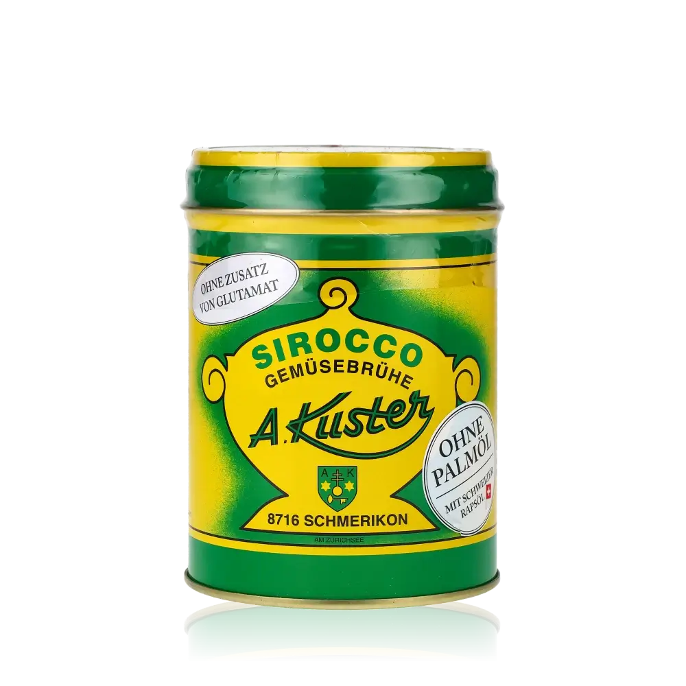 Sirocco Gemüsebrühe Dose, A. Kuster, ohne Palmöl.