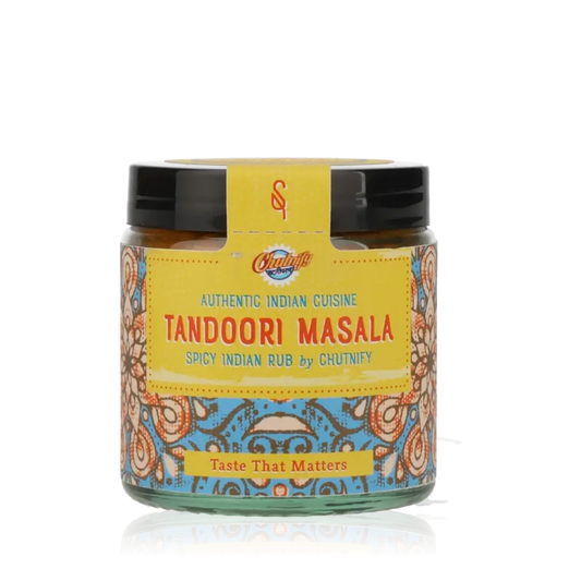 Tandoori Masala Gewürzglas, indisches Design.