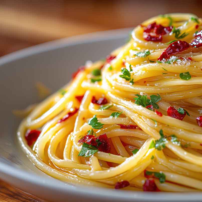 Spaghetti mit Chili, Knoblauch und Olivenöl