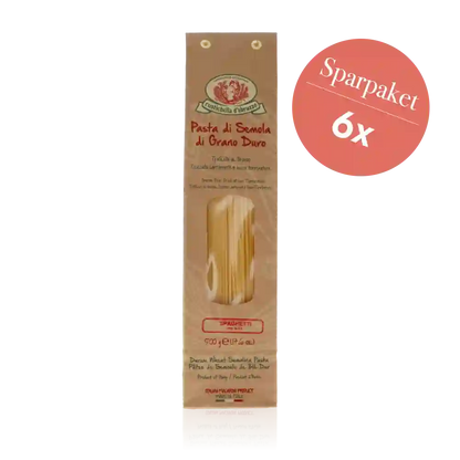 Sparpaket Spaghetti von Rustichella d'Abruzzo, 6 x 500 g. Hochwertige Hartweizenpasta mit perfektem Biss.